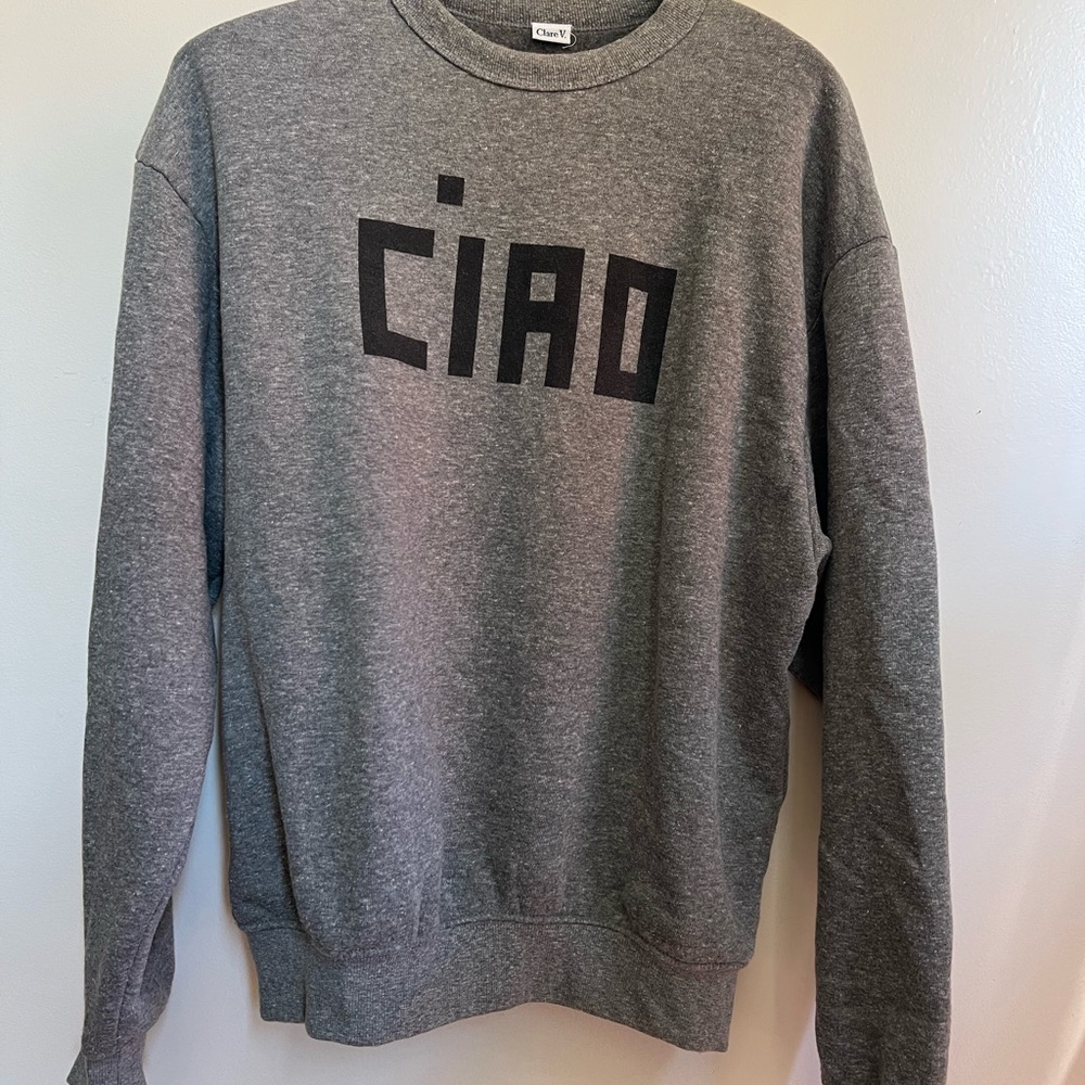 Clare V “Ciao” crew neck sweatshirt